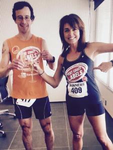 Stephen Marsalese and Sally Kalksma toasting their victories