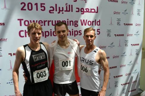 The top three celebrating after the race. Check out the vascularity and the delts on Darren Wilson!!