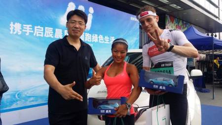 The Guangzhou Cru throwing up gang signs