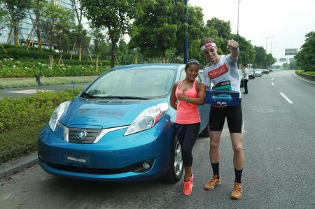 Cindy Reid and Rolf Majcen celebrate their wins