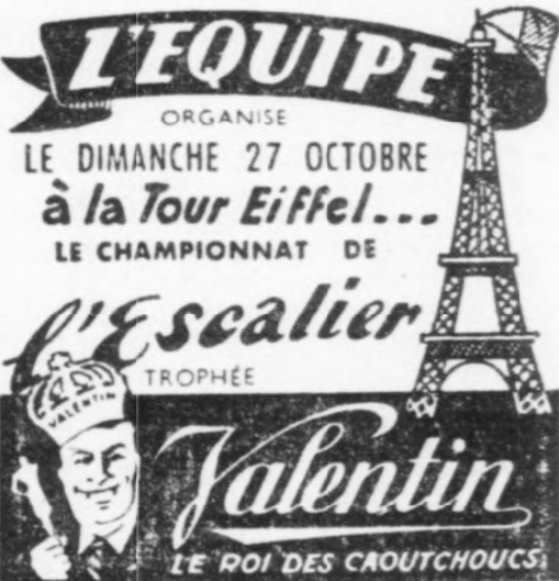 1946 Eiffel Tower stair race advert